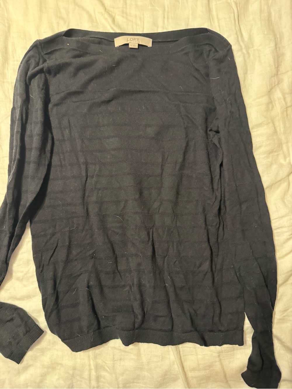LOFT women’s Black Lightweight Crewneck long sleeve shirt